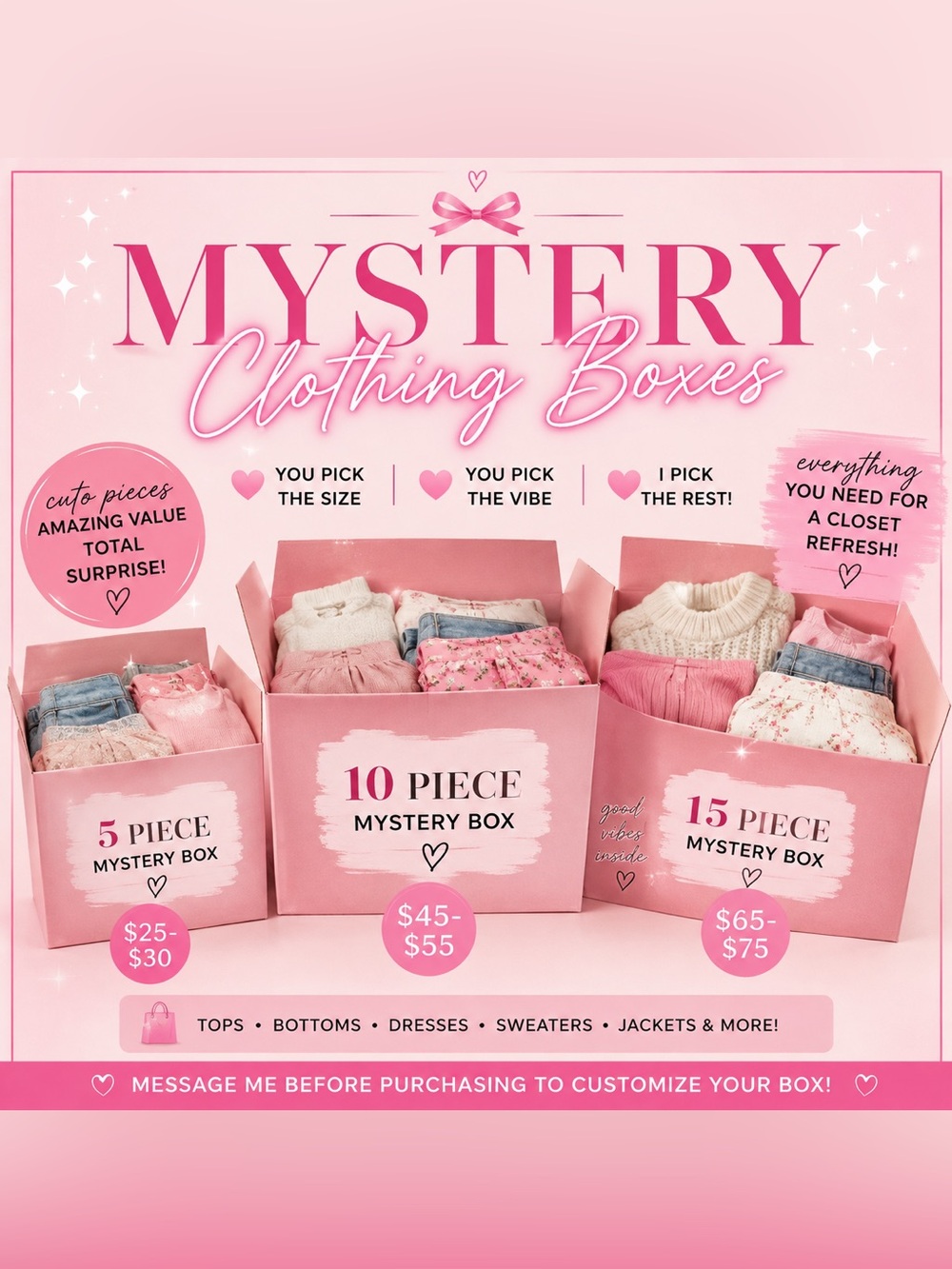 Mystery Clothing Box - Women's Pink Assortment